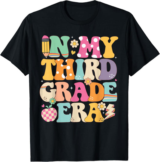 In My Third Grade Era Girl Back To School 3rd Grade Teacher T-Shirt - T-Shirt | Black