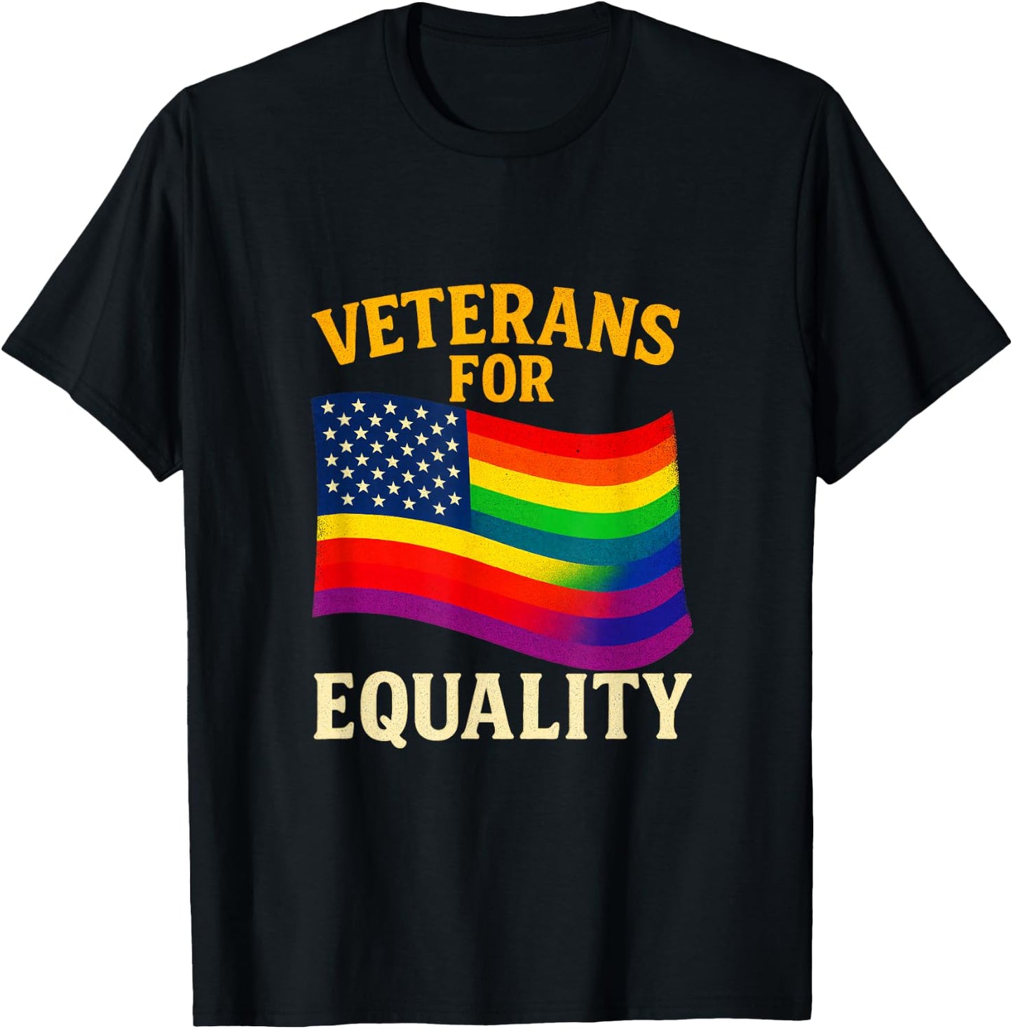 Veterans for Equality - LGBT Pride Military USA T-Shirt - T-Shirt | Black
