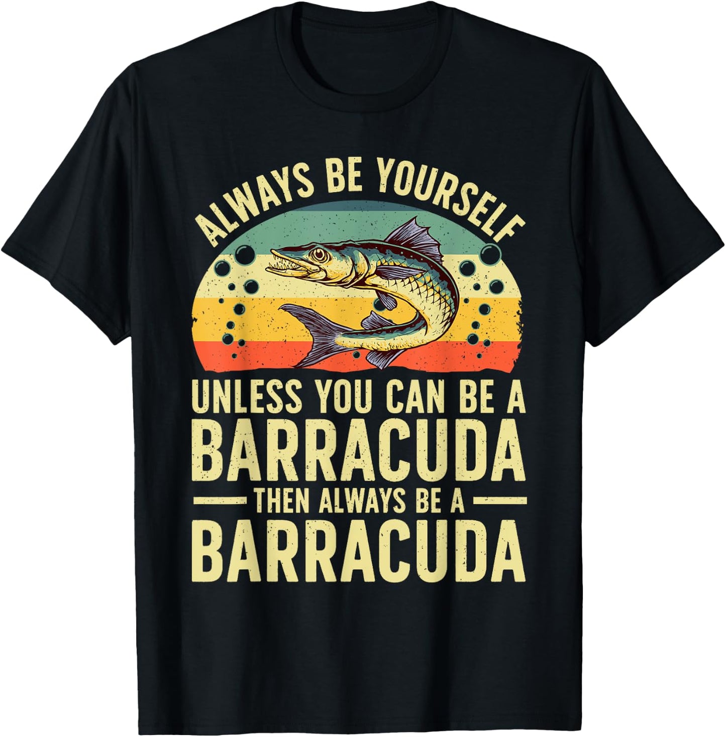 Funny Barracuda Design Women Barracuda Fish Lovers T-Shirt - T-Shirt | Black
