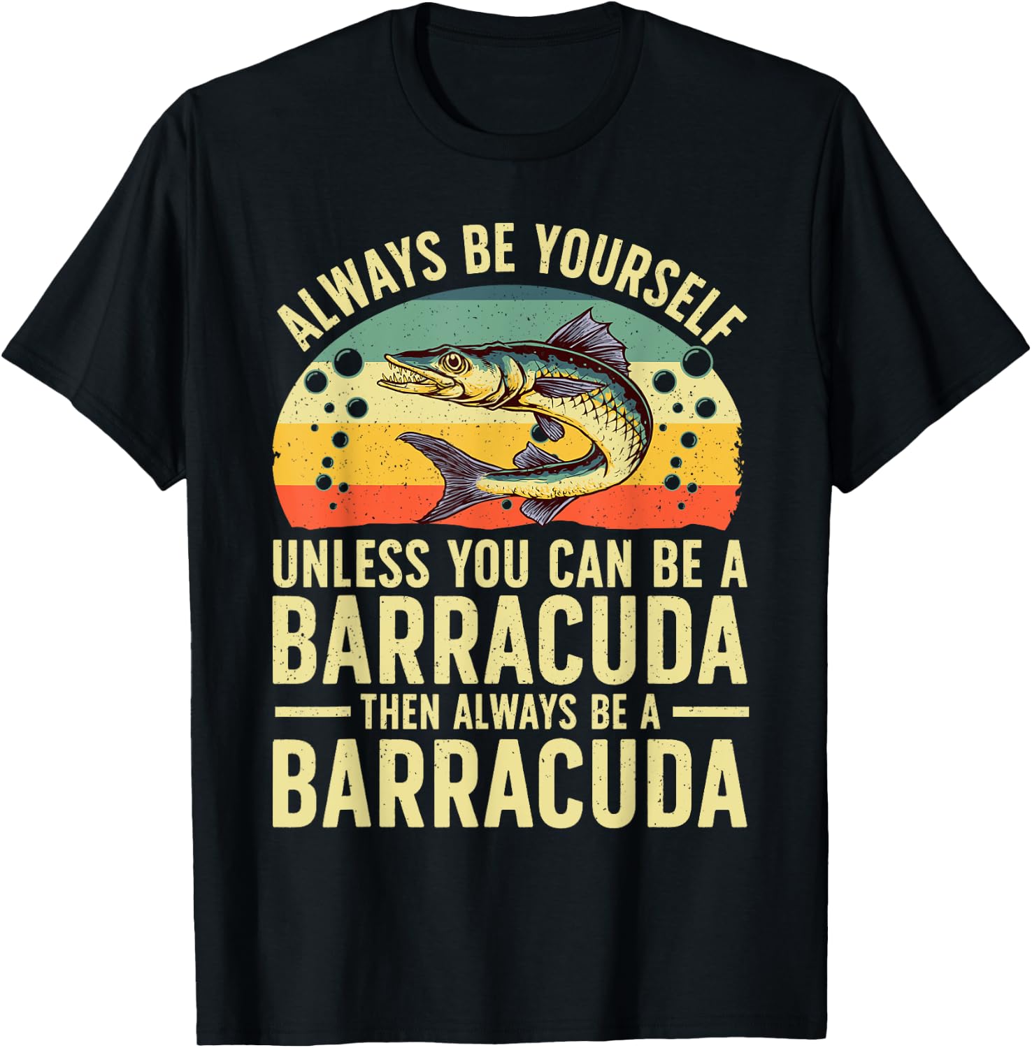Funny Barracuda Design Women Barracuda Fish Lovers T-Shirt - T-Shirt | Black