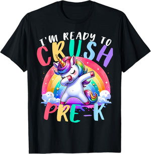 I'm Ready To Crush Pre-K Unicorn First Day of Preschool Kids T-Shirt - T-Shirt | Black