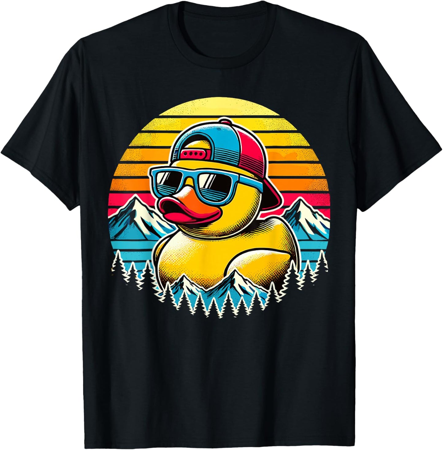 Vintage Duck with Sunglasse T-Shirt - T-Shirt | Black