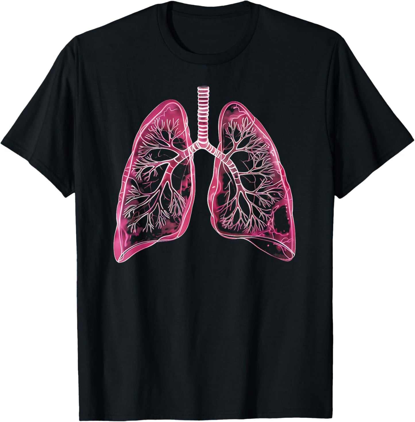 Lungs Anatomical 2D for Doctors and fans of Breathing T-Shirt - T-Shirt | Black
