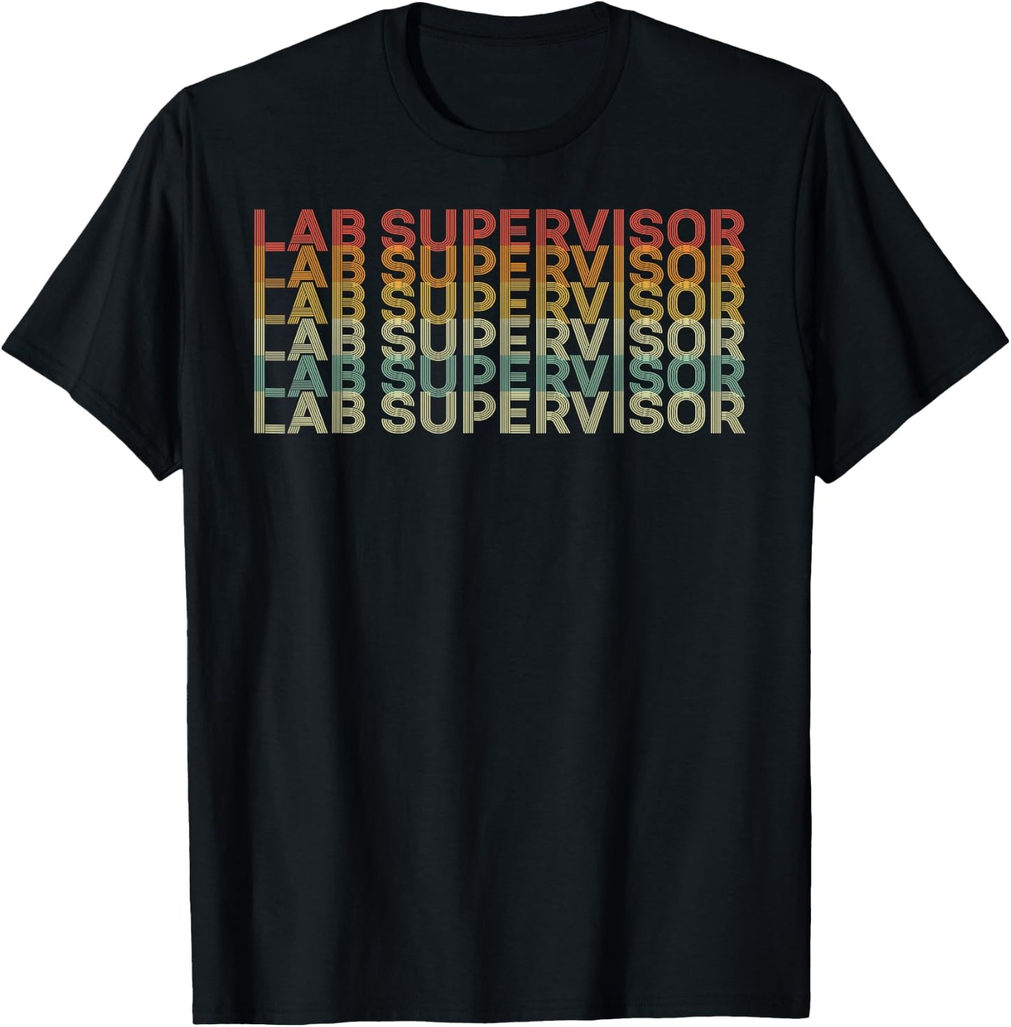 Retro 70s Lab Supervisor Job Title T-Shirt - T-Shirt | Black