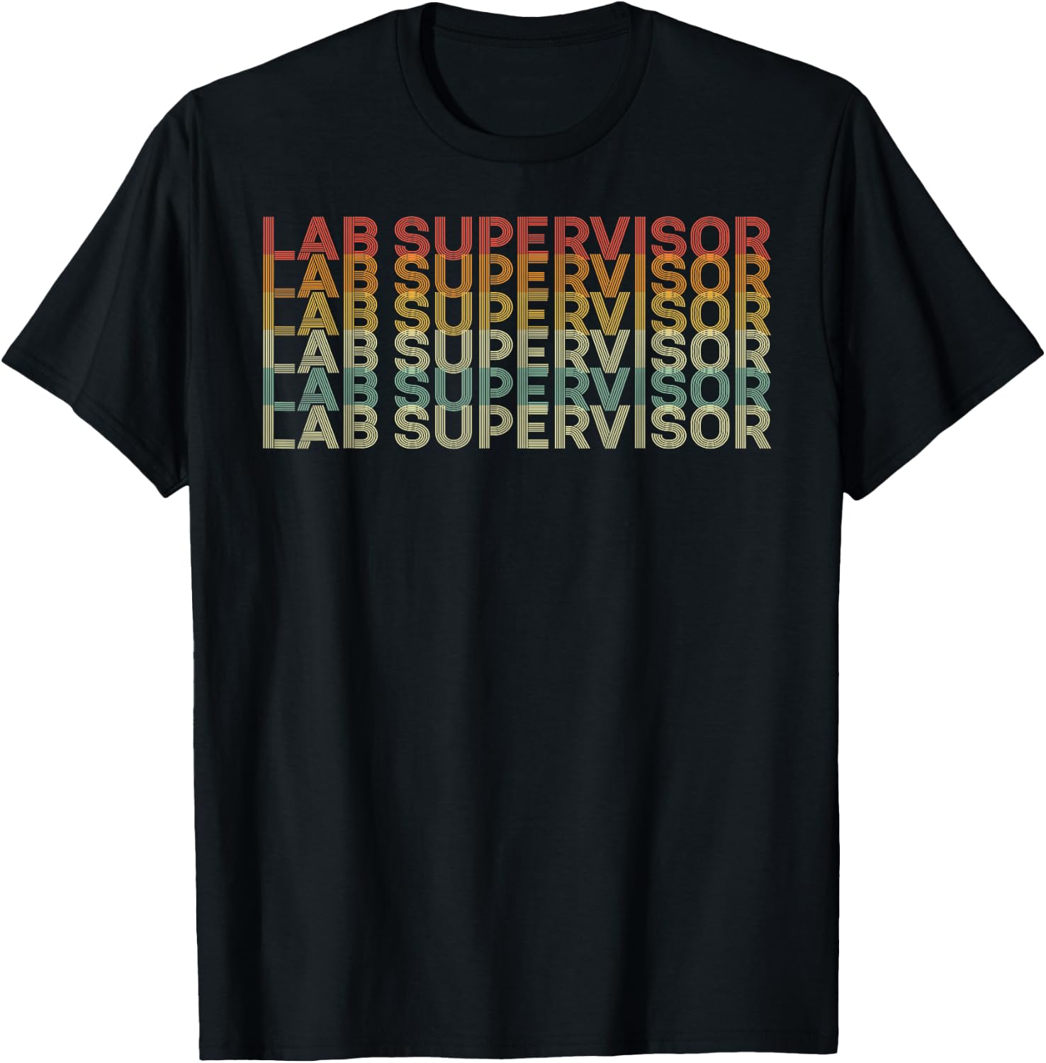 Retro 70s Lab Supervisor Job Title T-Shirt - T-Shirt | Black