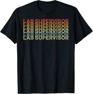 Retro 70s Lab Supervisor Job Title T-Shirt - T-Shirt | Black