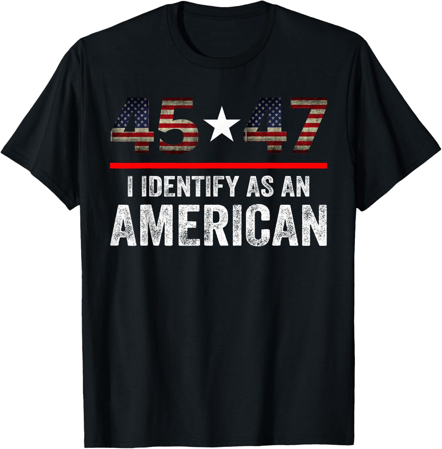 45 47 I Identify As An American, No Identity Politics T-Shirt - T-Shirt | Black