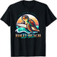 Folly Beach South Carolina Loggerhead Sea Turtle Retro Sun Women Kids T-Shirt - T-Shirt | Black