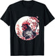 Japanese Cherry Blossom Aesthetic Chicken Farmer T-Shirt - T-Shirt | Black