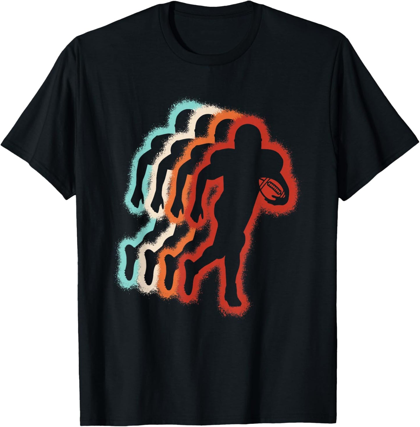Football Player Retro American Football Lover Men Boys Kids T-Shirt - T-Shirt | Black