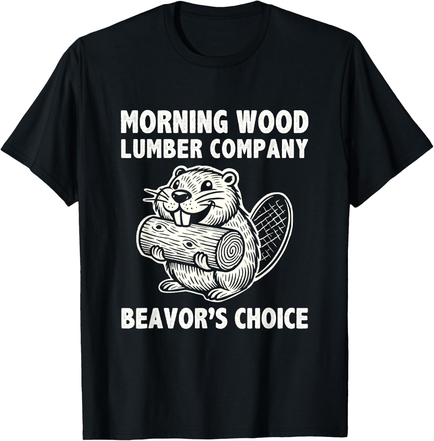 Morning-Wood Lumber-Company Funny Camping Men Lumberjack T-Shirt - T-Shirt | Black