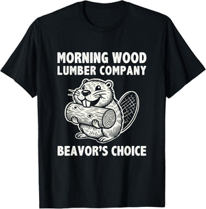 Morning-Wood Lumber-Company Funny Camping Men Lumberjack T-Shirt - T-Shirt | Black