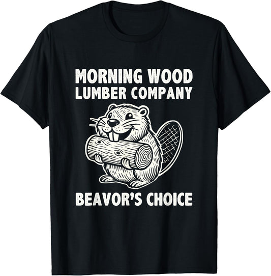 Morning-Wood Lumber-Company Funny Camping Men Lumberjack T-Shirt - T-Shirt | Black