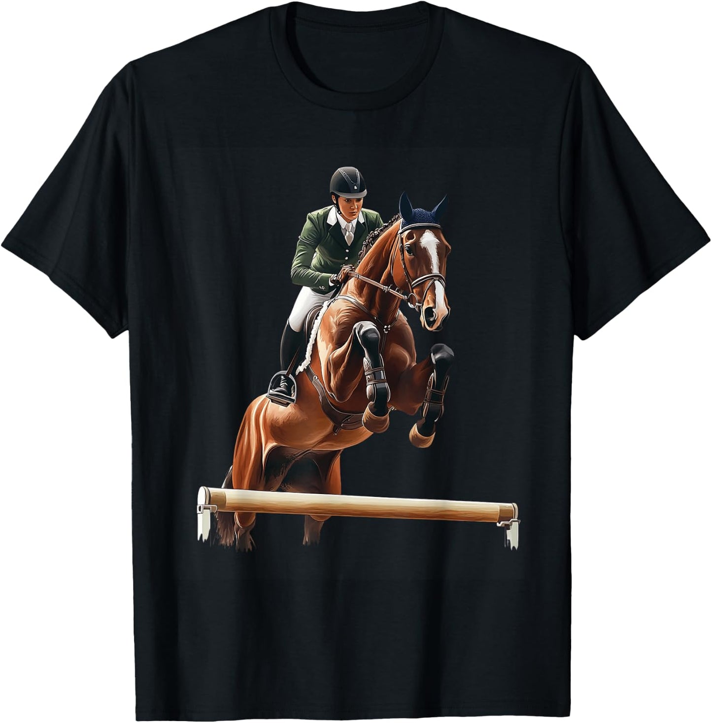 Show Jumping Equestrian Riding T-Shirt - T-Shirt | Black