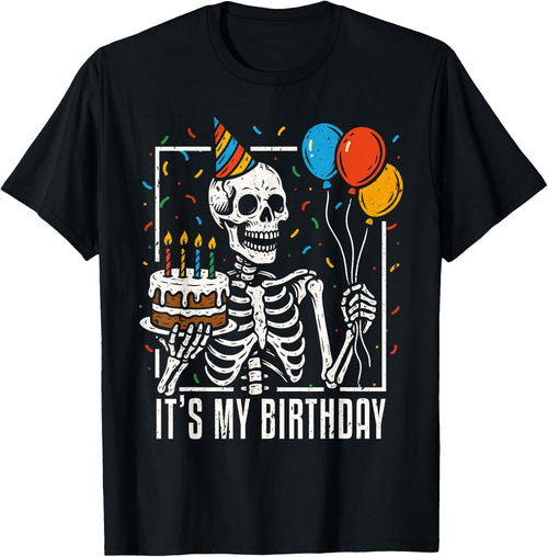 Skeleton It's My Birthday Skull Halloween Birthday Party