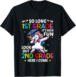 Kids So Long 1st Grade Graduation 2nd Grade Here I Come 2024 T-Shirt - T-Shirt | Black