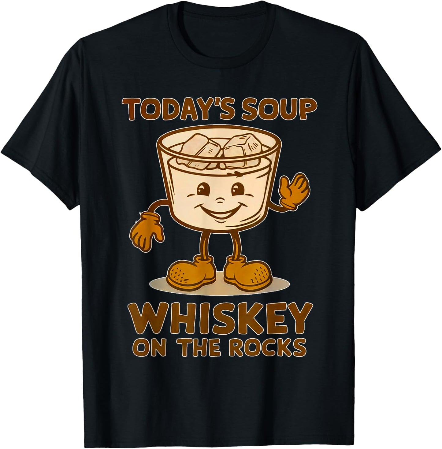 Today's Soup Whiskey On The Rocks Funny Whisky T-Shirt - T-Shirt | Black