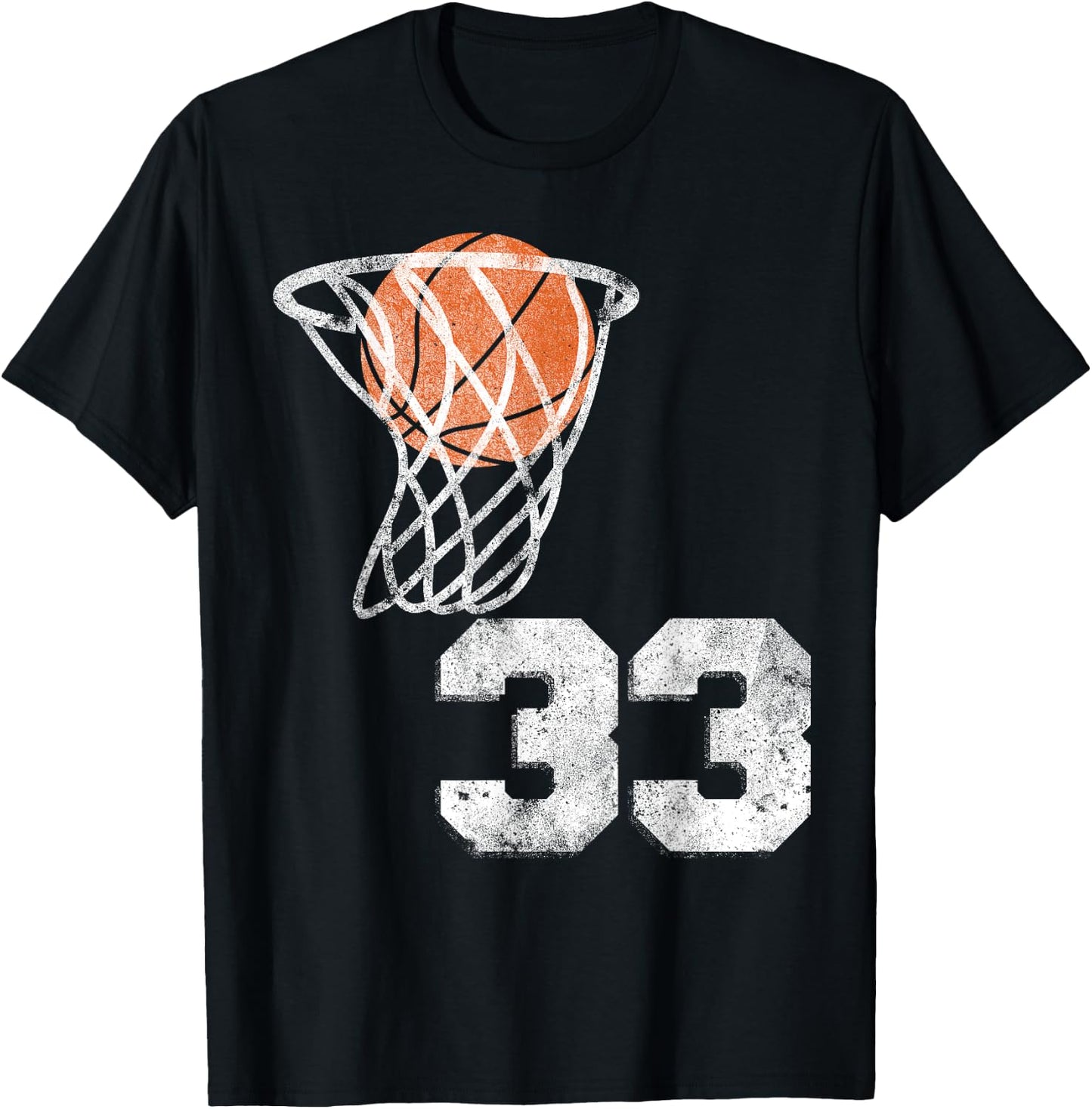 Vintage Basketball Jersey Number 33 Player Number T-Shirt - T-Shirt | Black