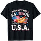 You Can't Spell Sausage Without USA Flag Patriotic Sausage T-Shirt - T-Shirt | Black