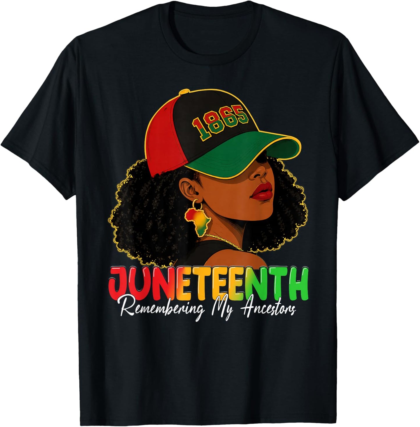 Juneteenth Remembering My Ancestors Shirts Black Women Girls T-Shirt - T-Shirt | Black