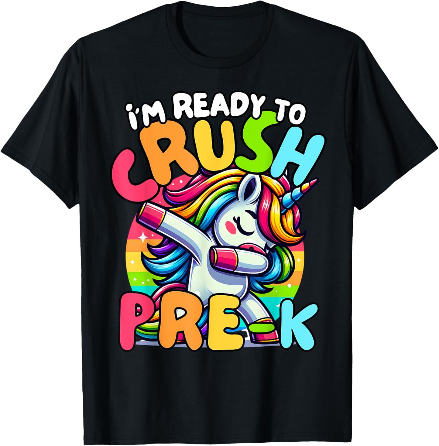 I'm Ready To Crush Pre-K Unicorn First Day of Preschool Kids T-Shirt - T-Shirt | Black