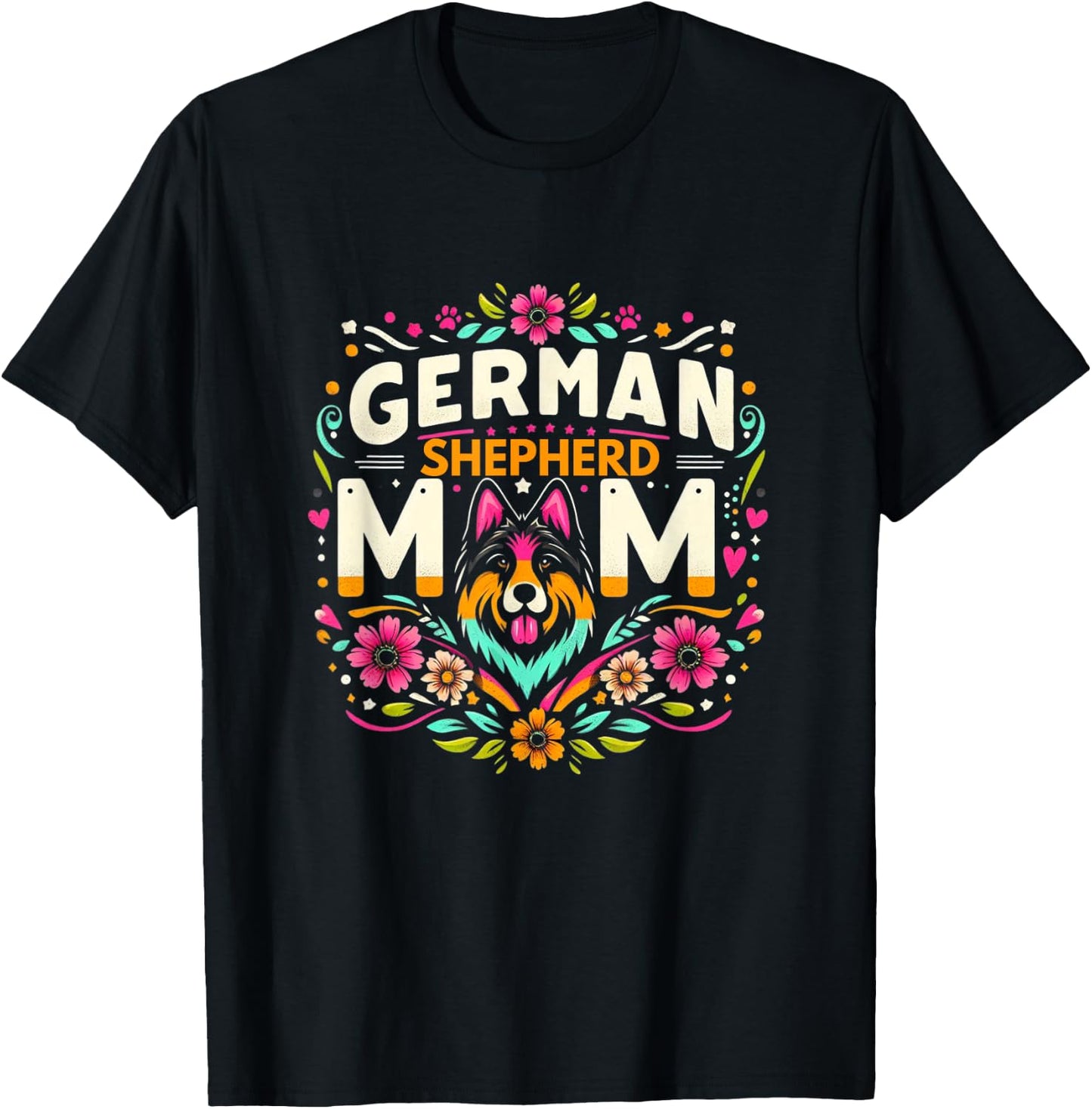German Shepherd Mom Shirt German Shepherds Lover GSH T-Shirt - T-Shirt | Black