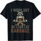 Bodybuilders Raccoon Loves Gifts I Work Out So I Can Eat Garbage Raccoon Gym Weight Training T-Shirt - T-Shirt | Black