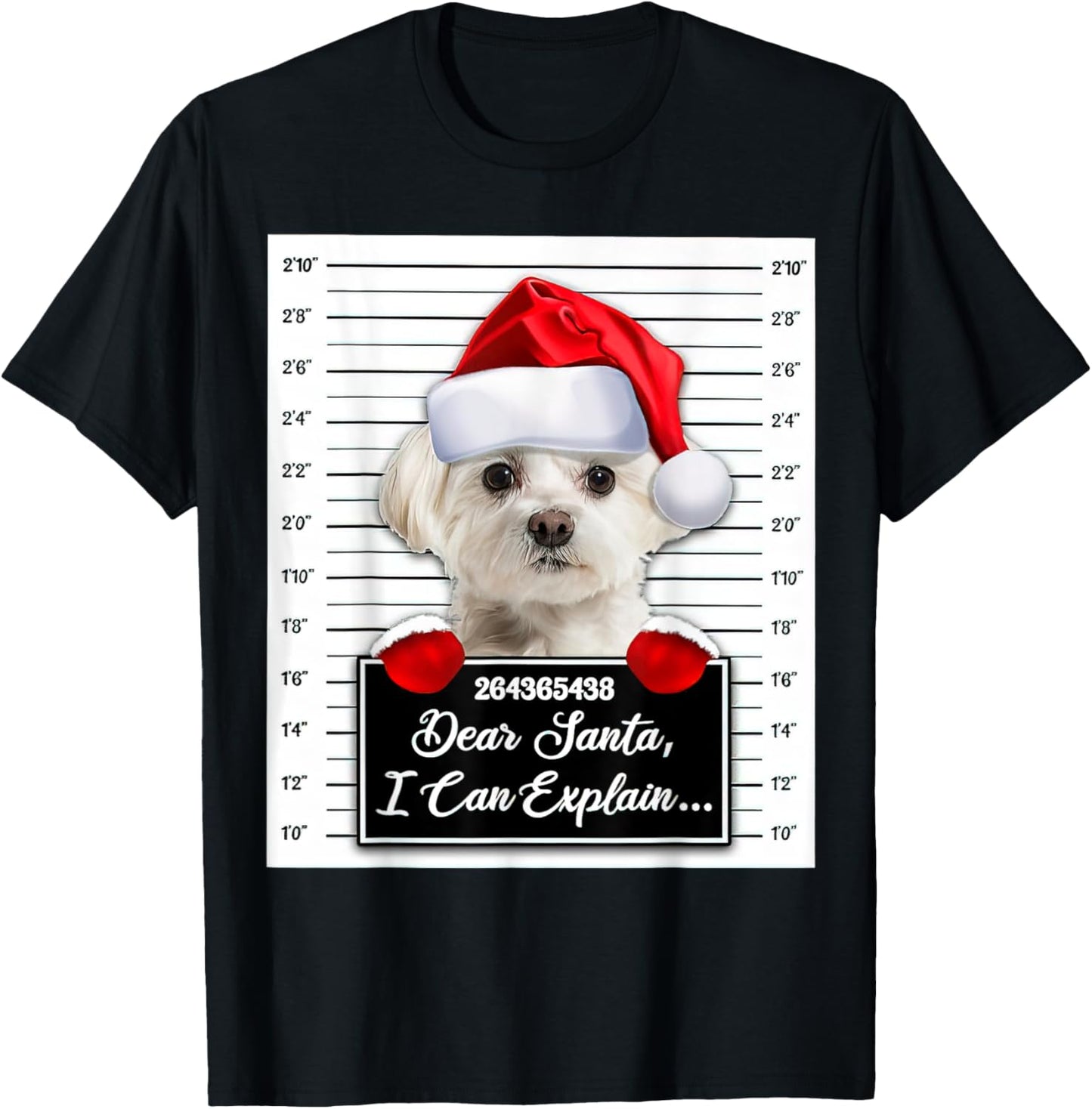 Maltese Xmas Dear Santa I Can Explain Funny Christmas T-Shirt - T-Shirt | Black