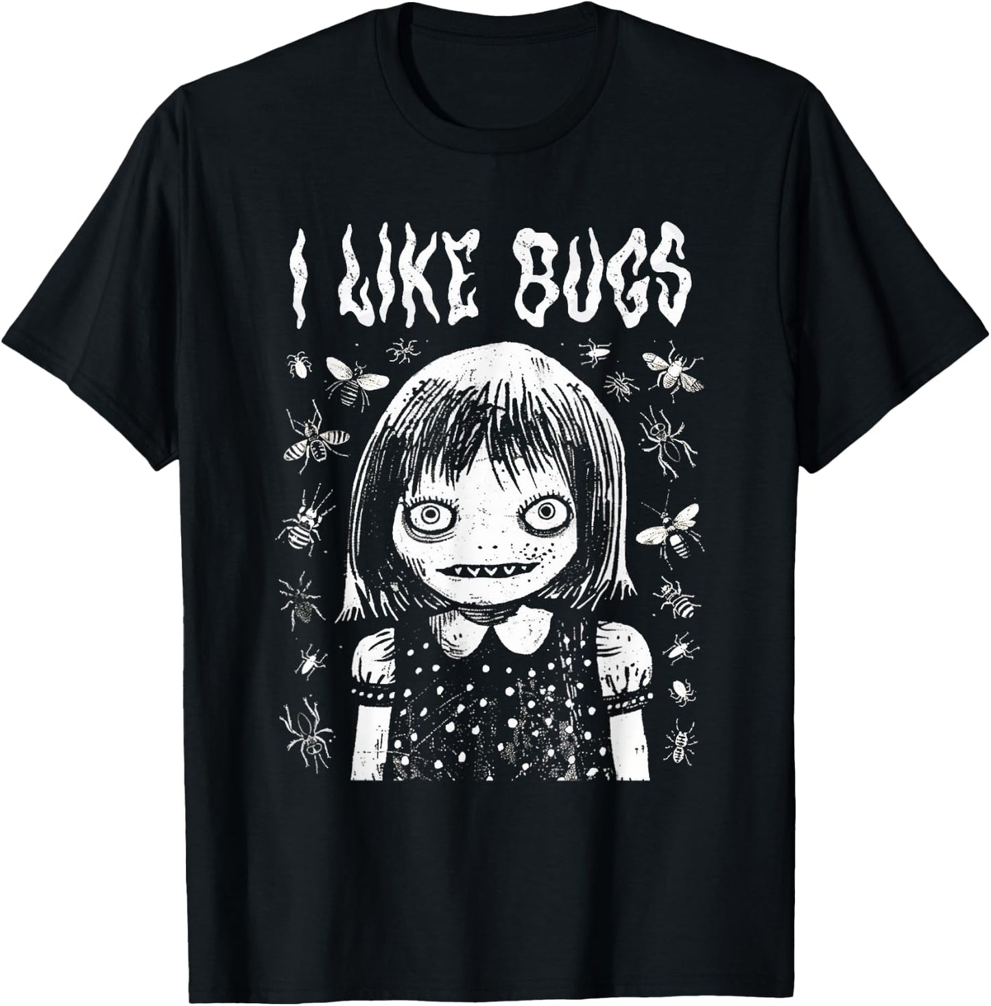 I Like Bugs Creepy Cute T-Shirt - T-Shirt | Black
