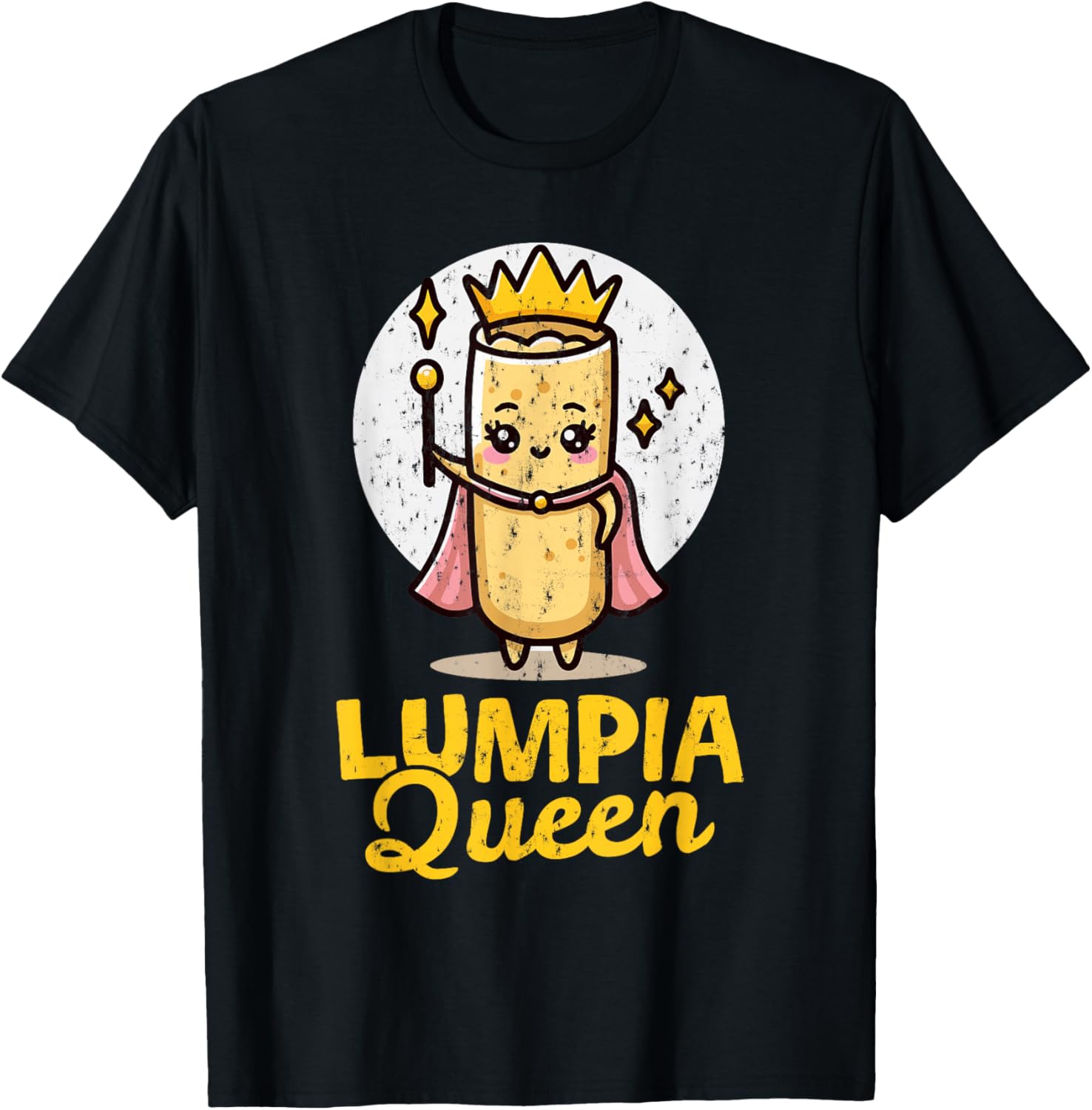 Lumpia Queen Cute Filipino Food Pinoy Pride Foodie Filipina T-Shirt - T-Shirt | Black