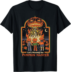 Steven Rhodes Let's Worship The Pumpkin Master Dark Humor T-Shirt - T-Shirt | Black