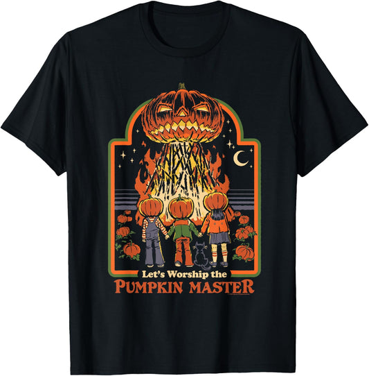 Steven Rhodes Let's Worship The Pumpkin Master Dark Humor T-Shirt - T-Shirt | Black