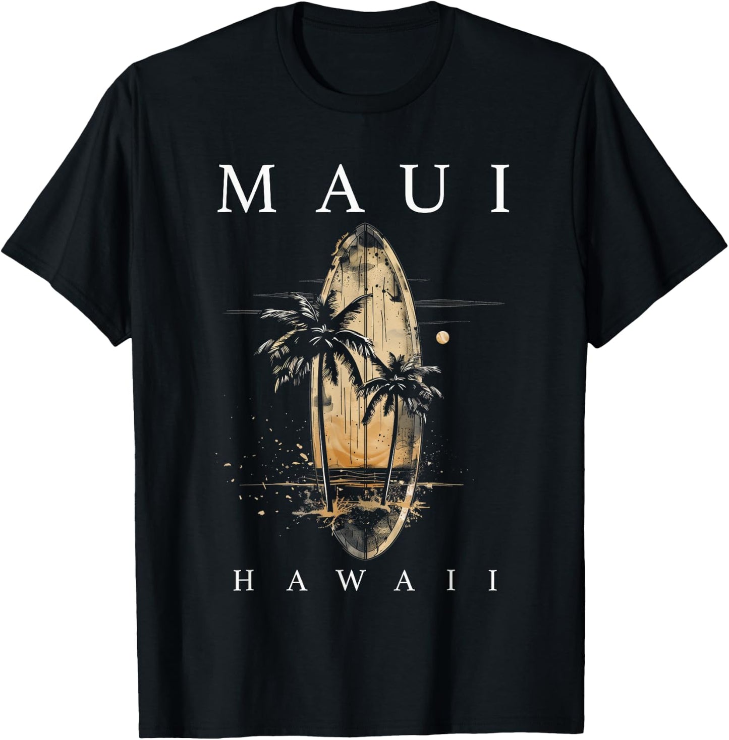 Maui Hawaii Surf Hawaiian Vintage Surfing Surfer T-Shirt - T-Shirt | Black