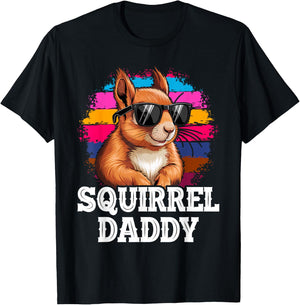 Squirrel Daddy Papa Dad Father's Day Father T-Shirt - T-Shirt | Black
