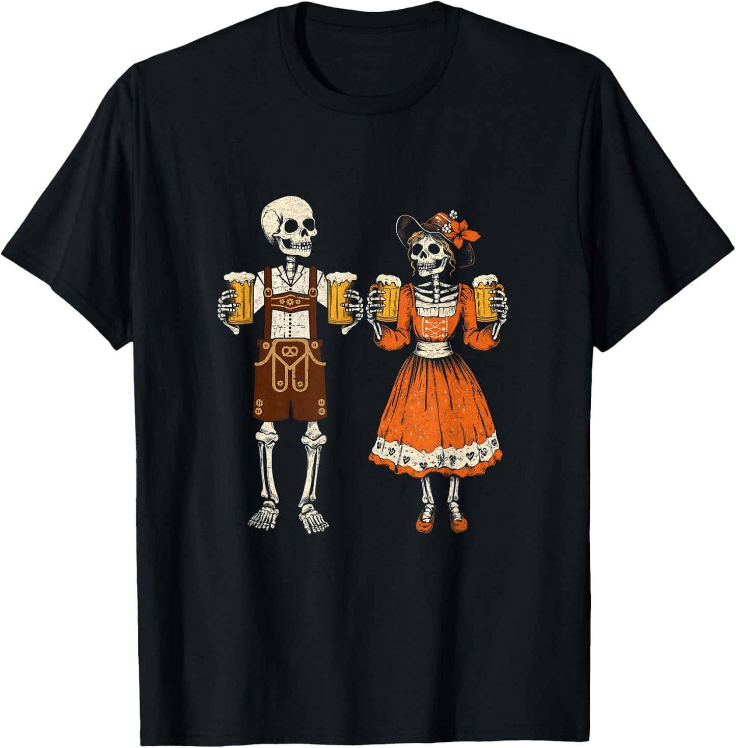 Oktoberfest Beer German Funny Couple Lederhosen Costume T-Shirt - T-Shirt | Black