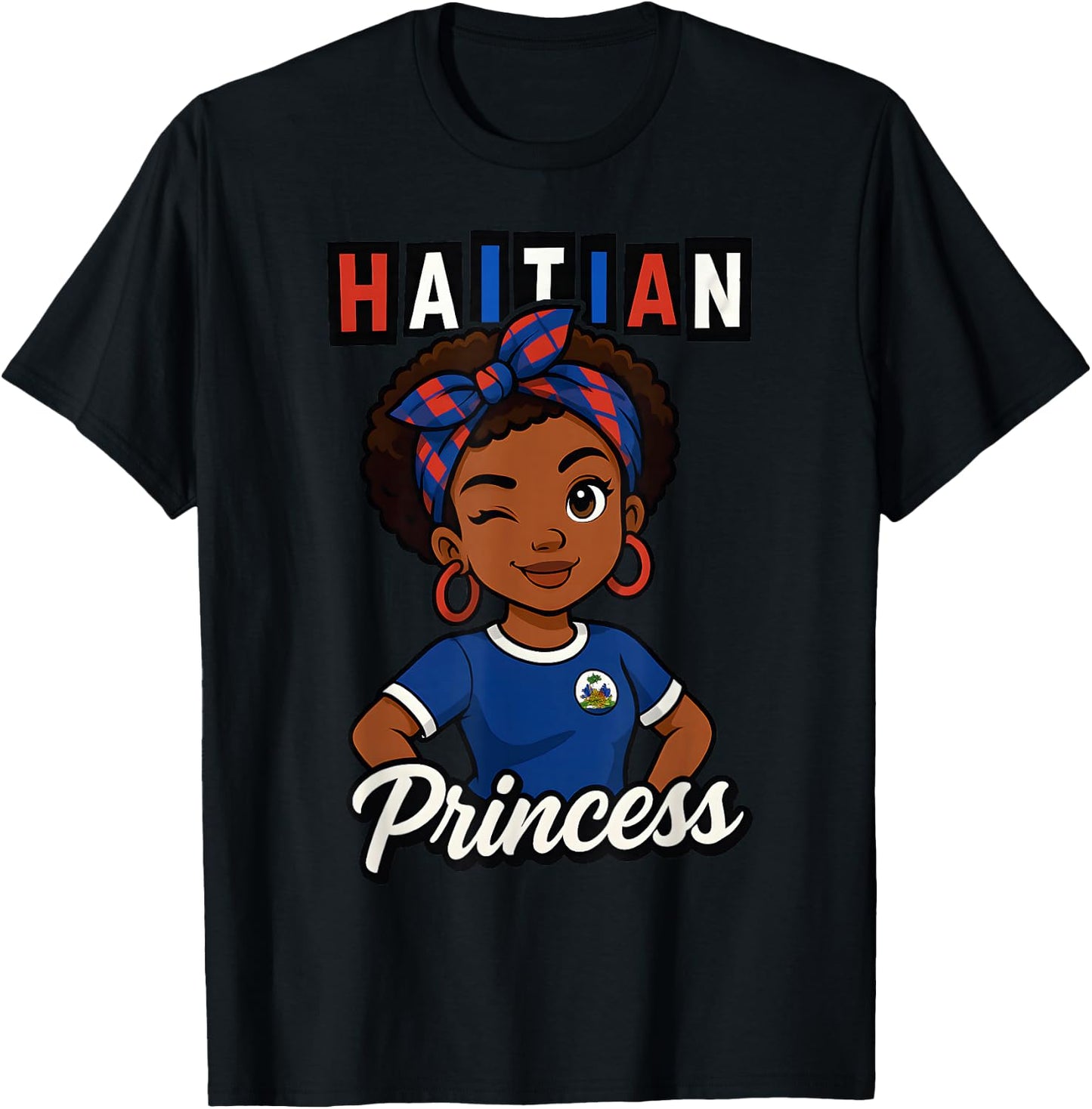 Haitian Princess Haiti Flag Black Girls Melanin Women T-Shirt - T-Shirt | Black