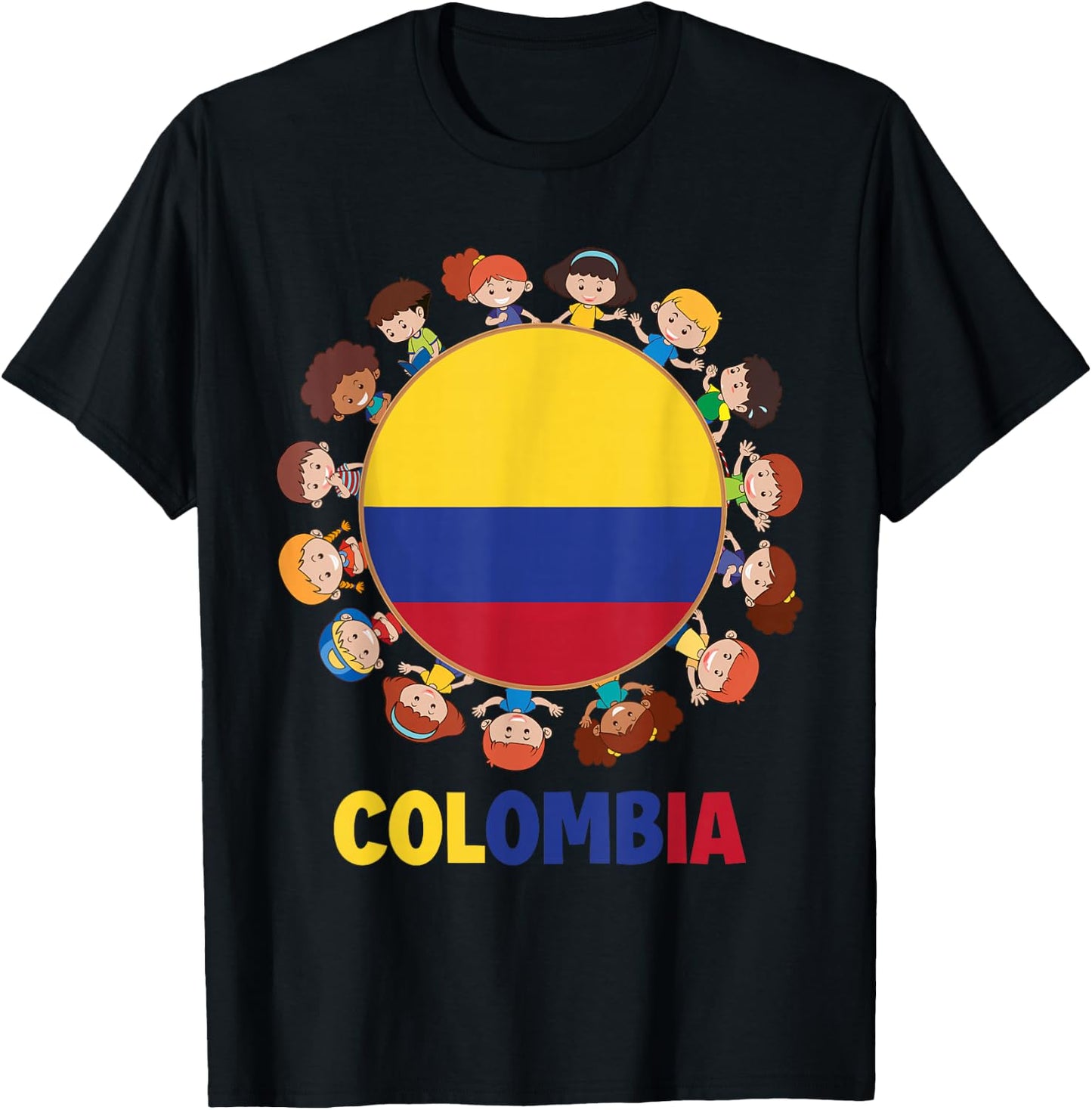 Colombian Flag Hispanic Heritage Month Colombia Kid Girl Boy T-Shirt - T-Shirt | Black