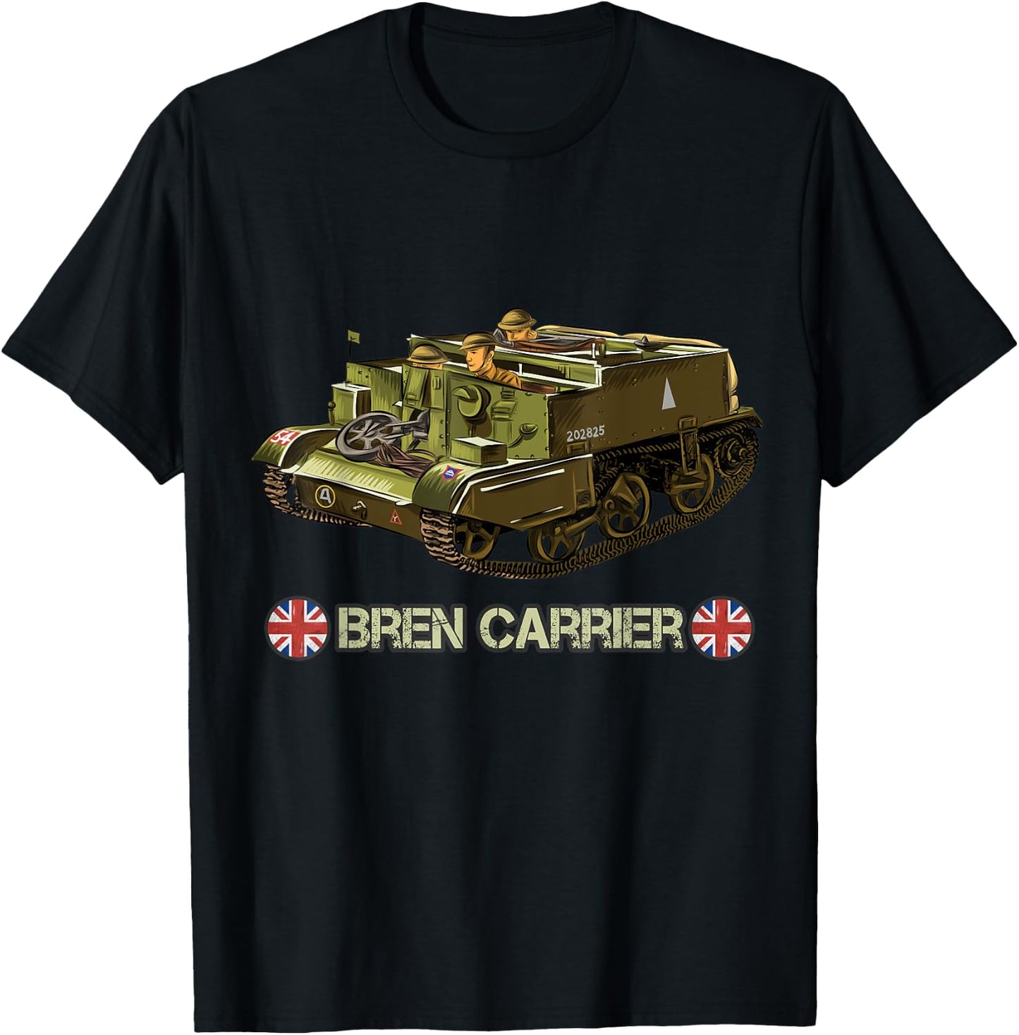 Vintage World War 2 British Army Bren Carrier WW2 gift T-Shirt - T-Shirt | Black