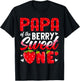 Papa Of The Berry Sweet One Strawberry 1st Birthday T-Shirt - T-Shirt | Black
