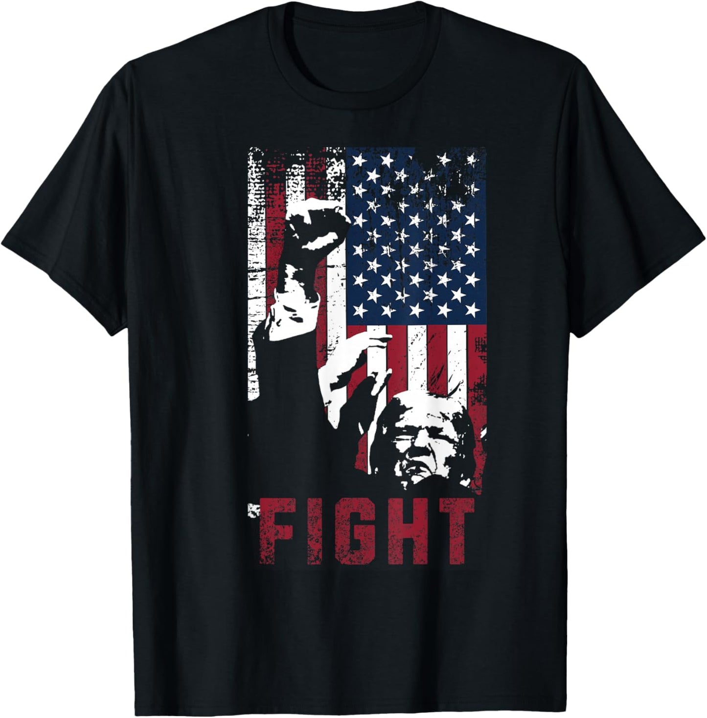 Fight USA United States of America T-Shirt - T-Shirt | Black