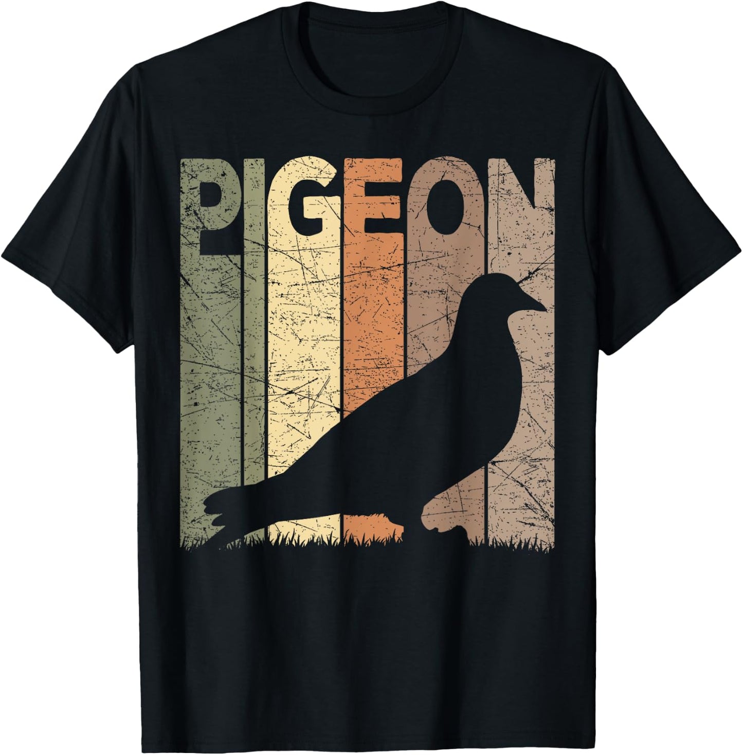 Pigeon Vintage Birdwatching Retro Pigeon Ornithology , Small, Black T-Shirt - T-Shirt | Black