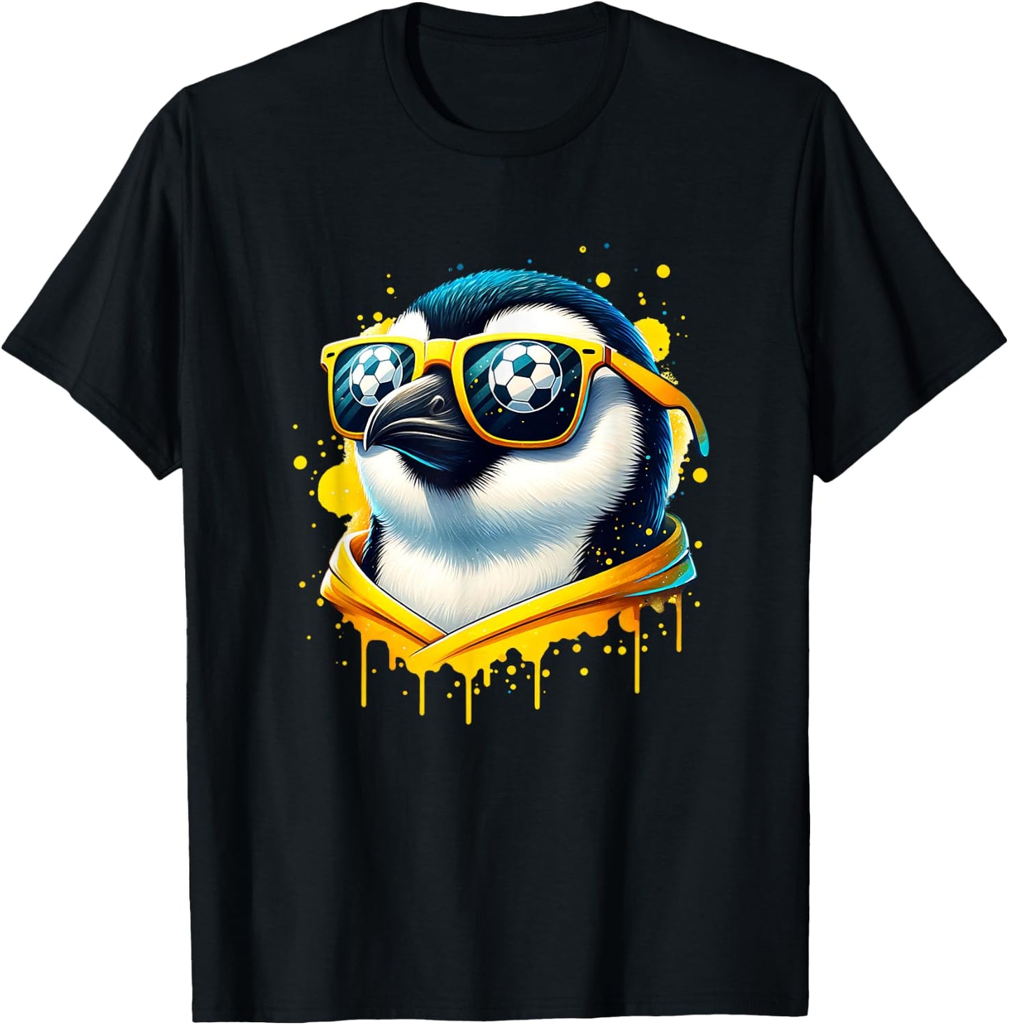 Cool Penguin Soccer Player Fan Champion T-Shirt - T-Shirt | Black