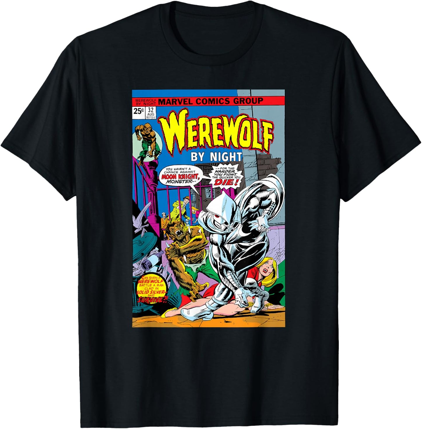Marvel Moon Knight Werewolf by Night Vintage Comic Halloween T-Shirt - T-Shirt | Black
