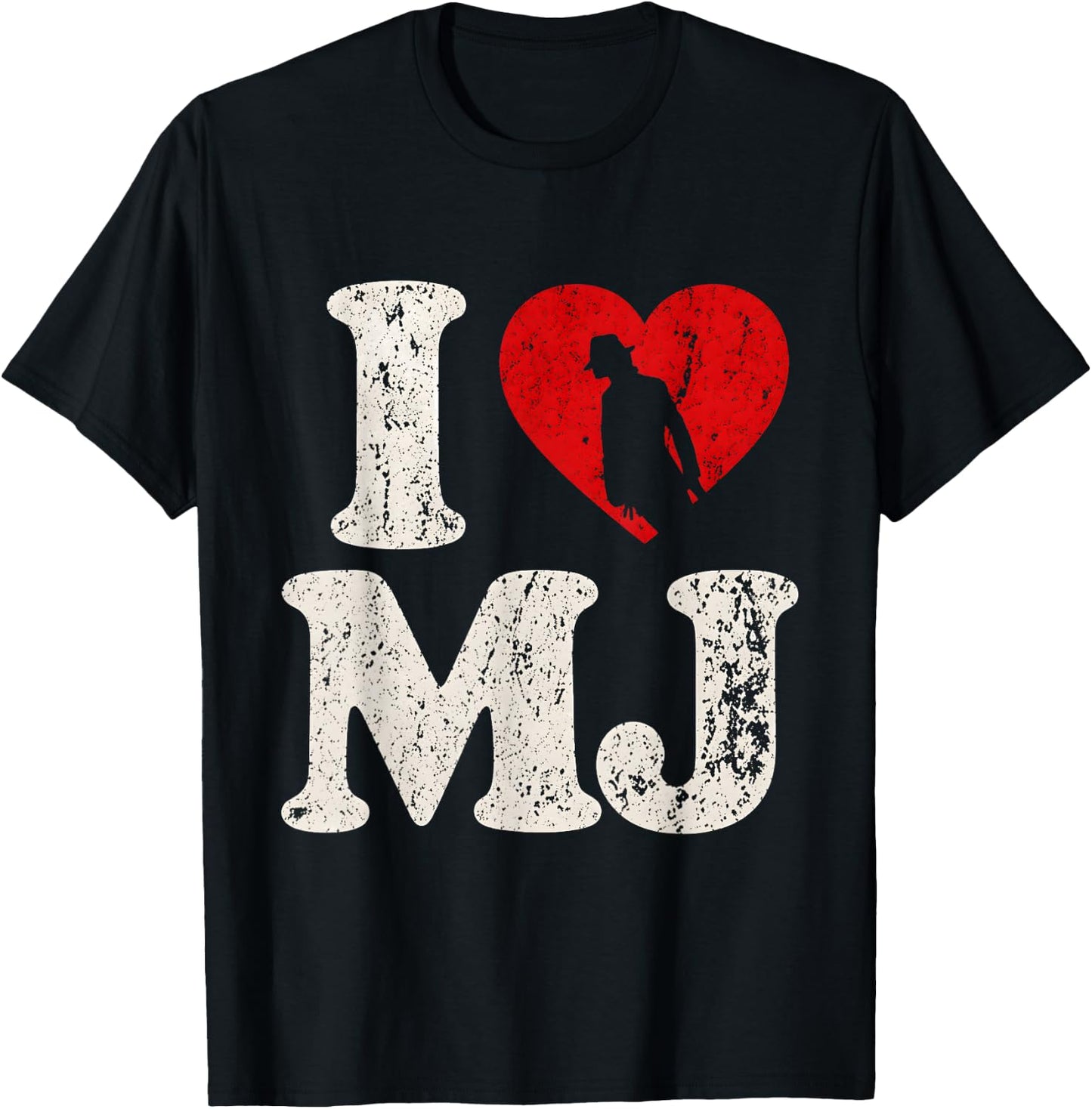 Retro I Love MJ Shirt, I Heart MJ Vintage T-Shirt - T-Shirt | Black