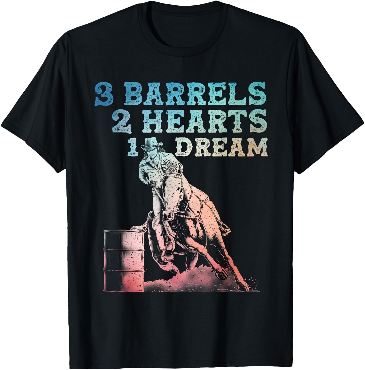 Cute Barrel Racing Design Men Racer Barrel Racing T-Shirt - T-Shirt | Black