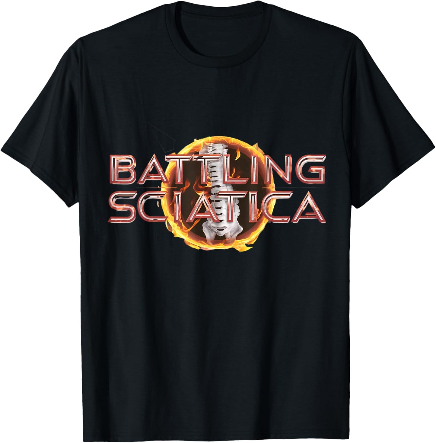 Sciatica Skeleton Backbone Nerve Humor T-Shirt - T-Shirt | Black