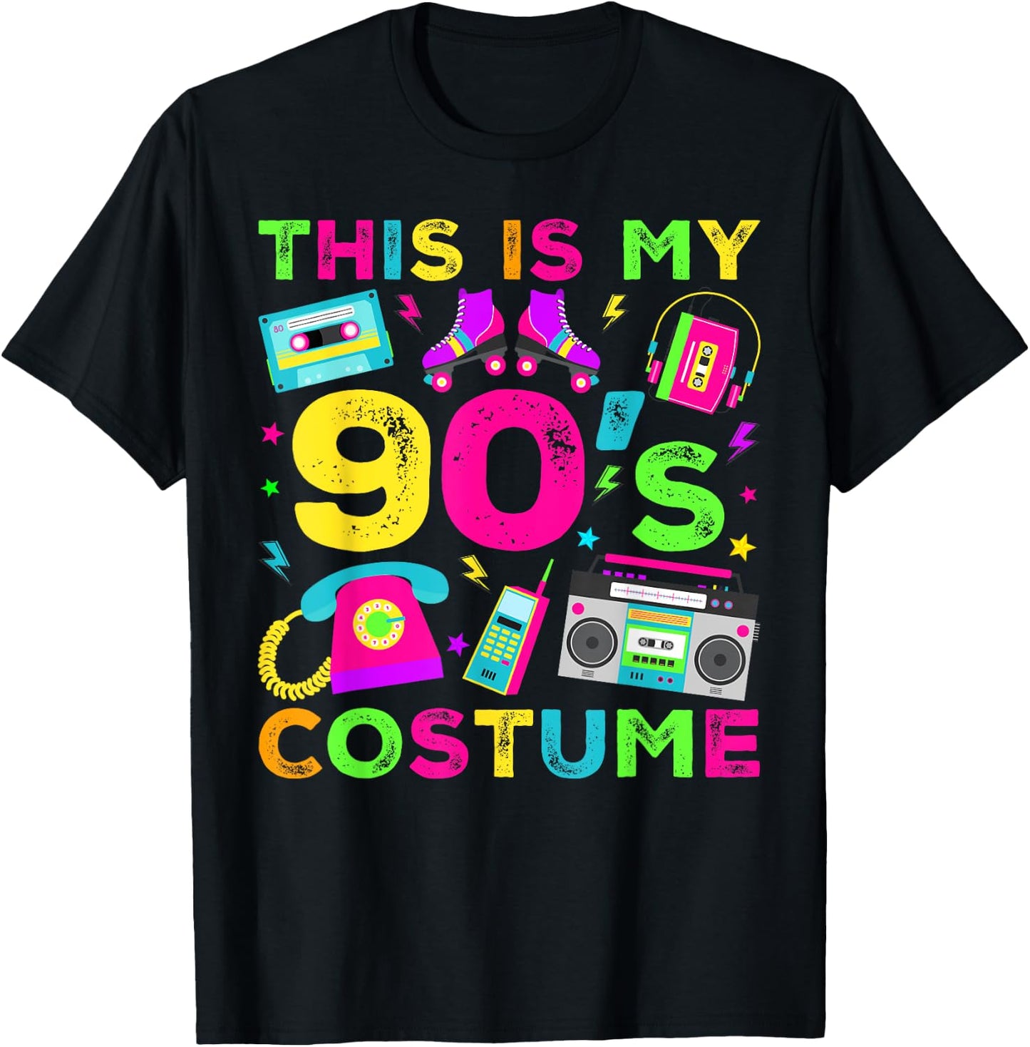 This Is My 90s Costume 90's style Nineties Retro Party T-Shirt - T-Shirt | Black