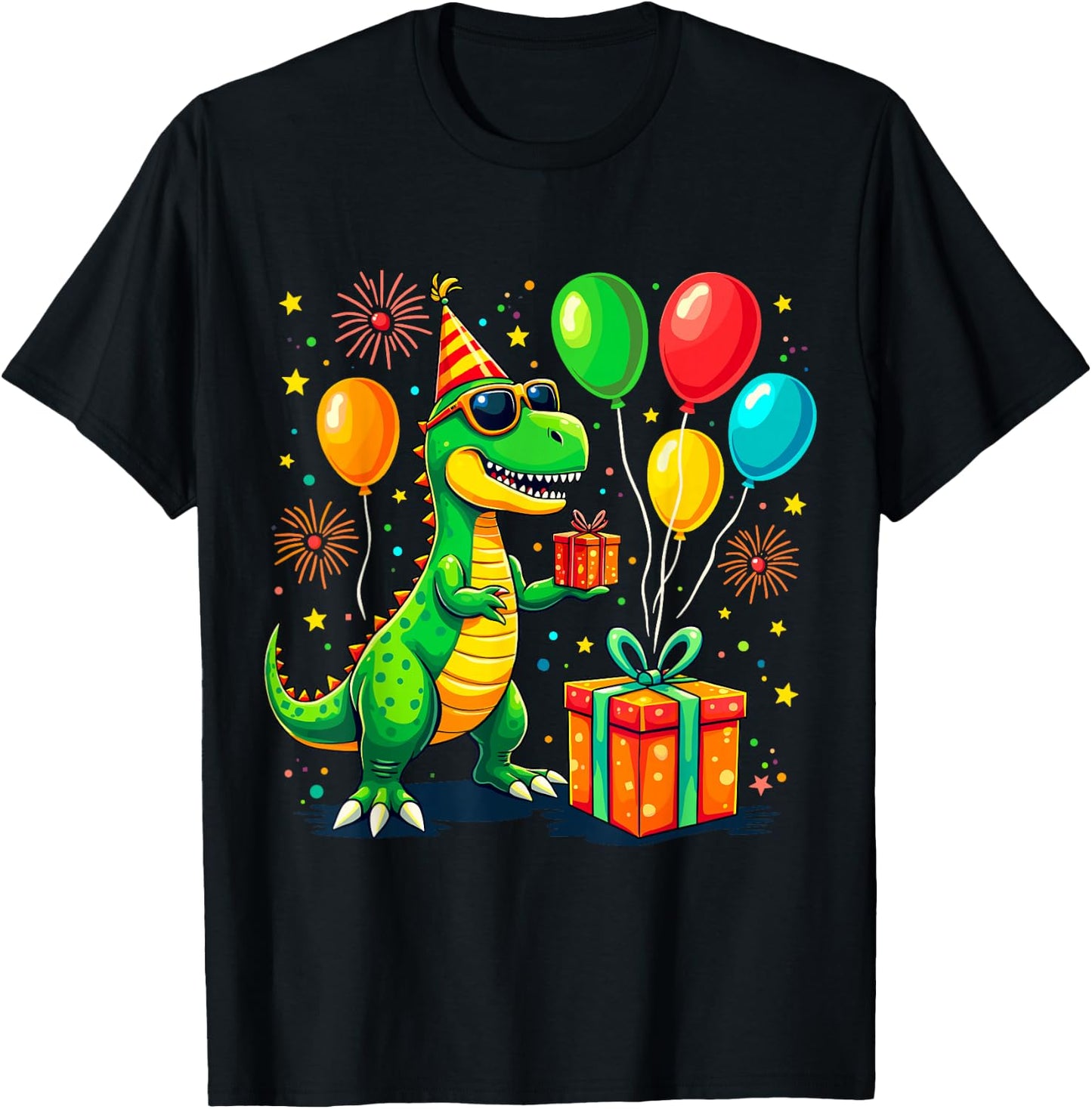 T-Rex Birthday Party Dinosaur T-Shirt - T-Shirt | Black