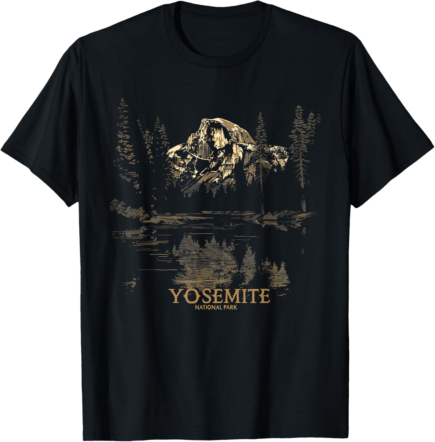 Yosemite - US National Park Vintage Men Women Kids Retro T-Shirt - T-Shirt | Black