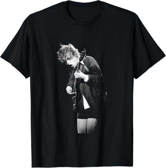 ACDC Guitarist Angus Young Live By Simon Fowler T-Shirt - T-Shirt | Black